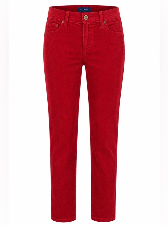 Talbots Denim - Talbots Red Corduroy Pants Size 6P | High Rise Straight Leg Petite Classic